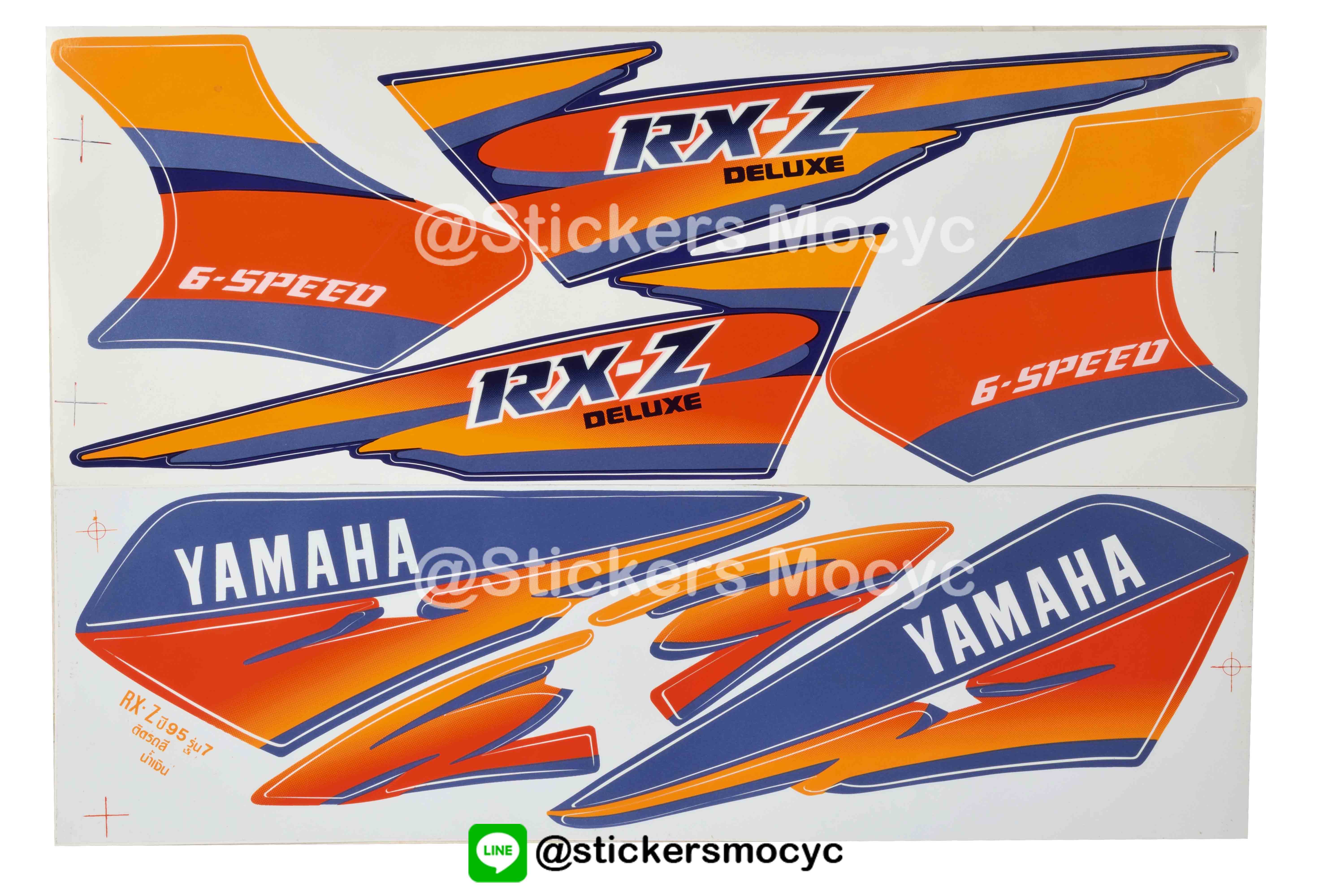 สติ๊กเกอร์ Yamaha RX-Z ปี 1995 รุ่น 7 ติดรถสี น้ำเงิน