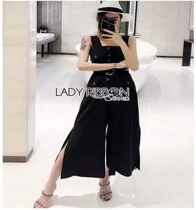 Lady Ribbon Minimal Cotton Jumpsuit จัมป์สูท