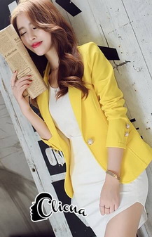 เสื้อสูทเกาหลีแต่งกระดุมมุกขอบทอง