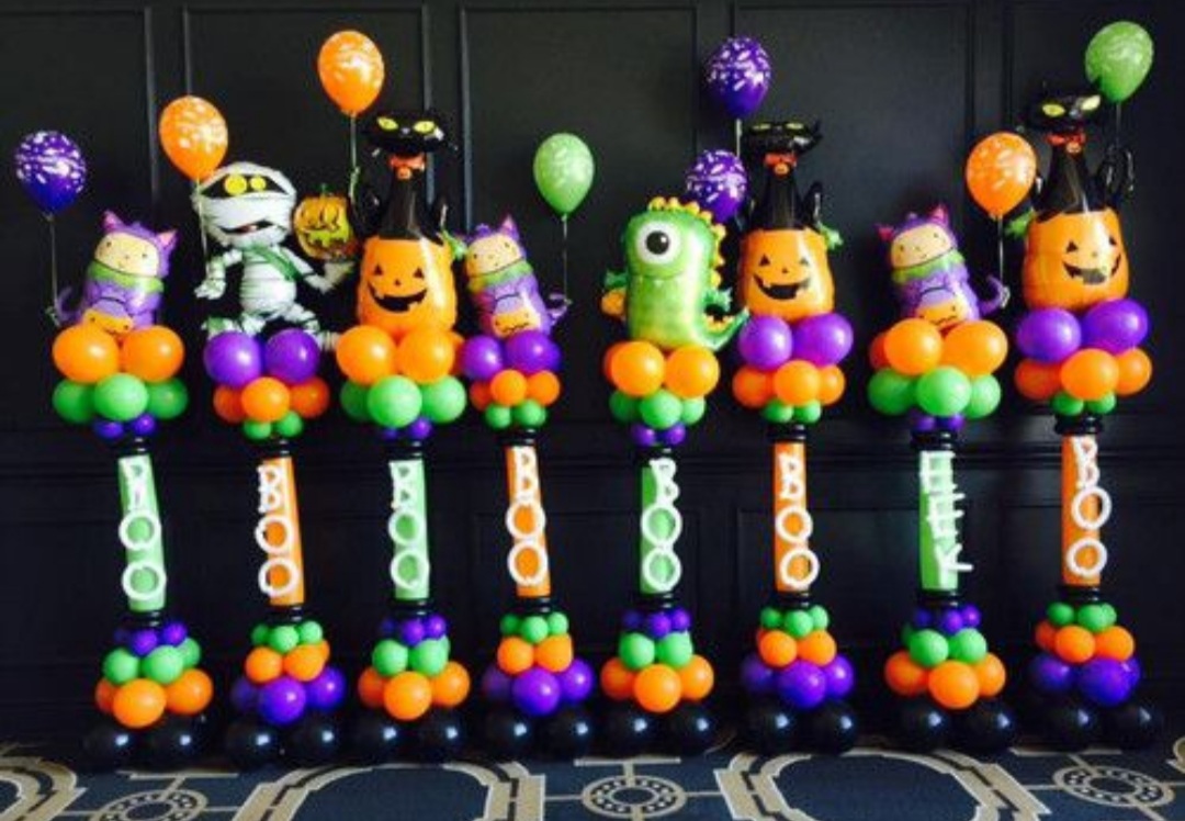 เสาลูกโป่งวันฮาโลวีน สูง 1.50 เมตร Halloween Balloons colum