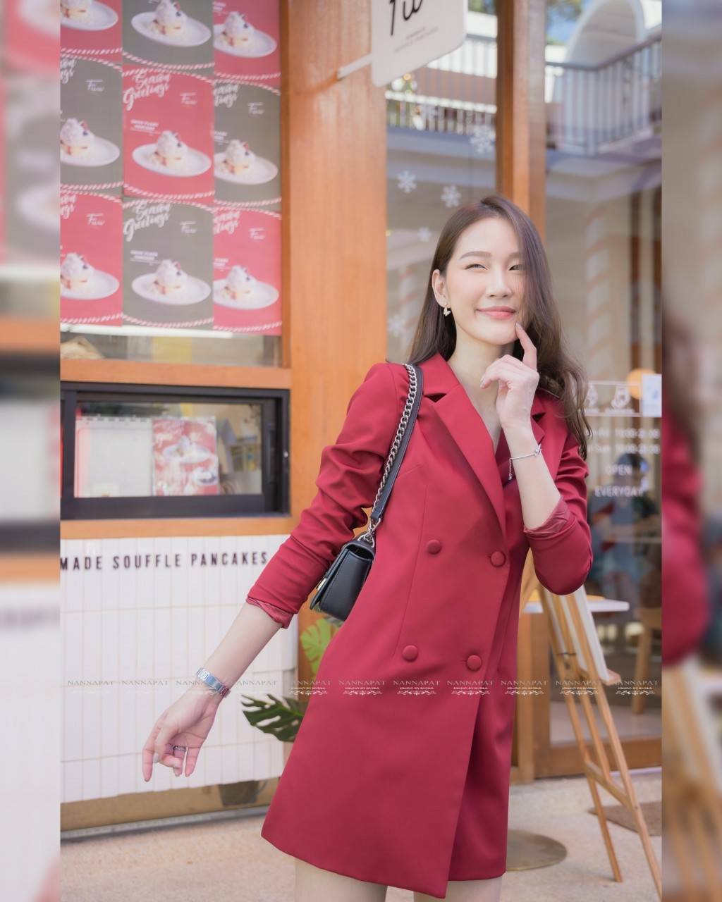 เดรสกระดุมหน้า ซับใน