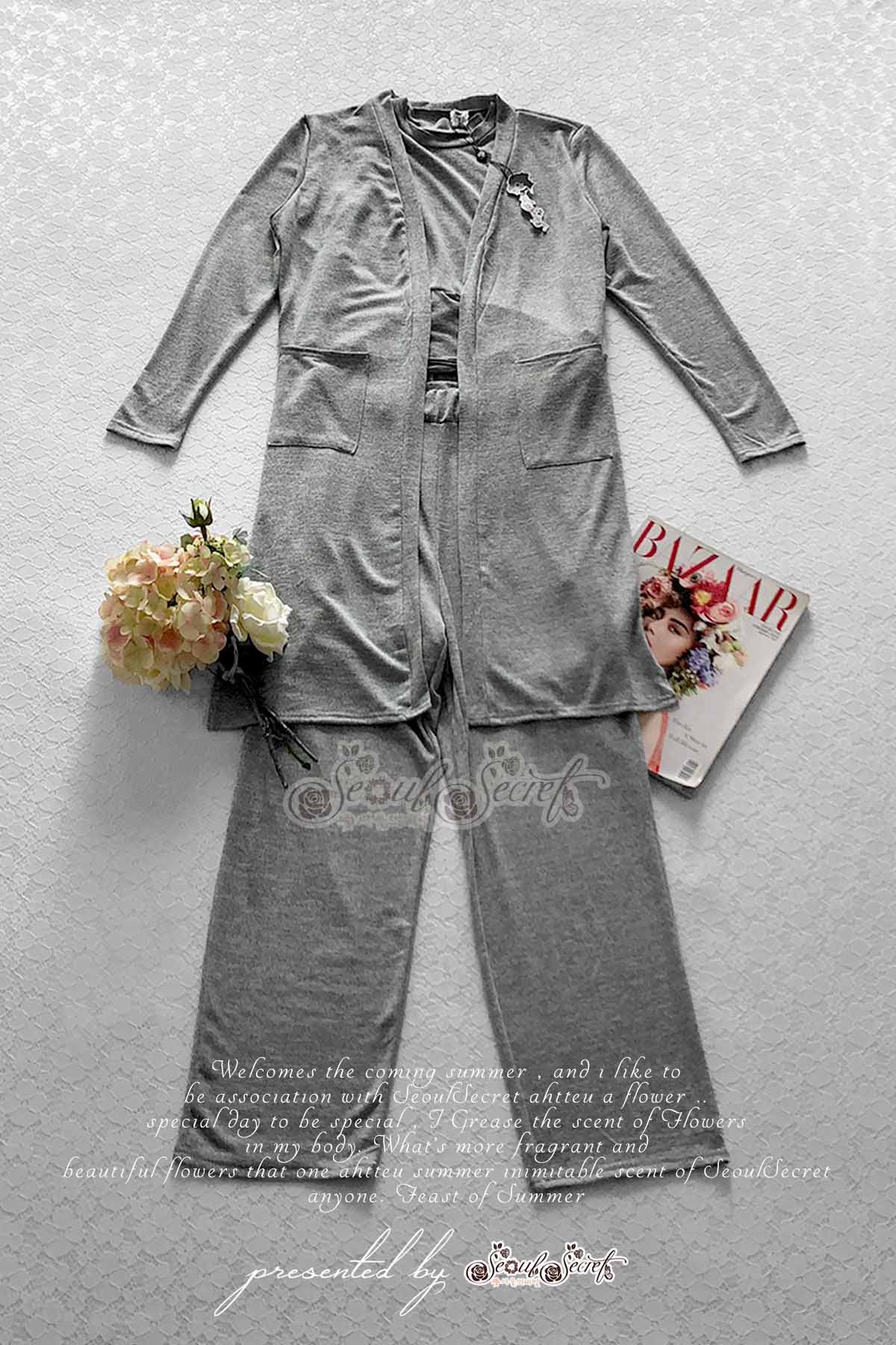 เสื้อคลุมตัวยาวแขนยาวทรงแขนกุดเนื้อผ้ายืด