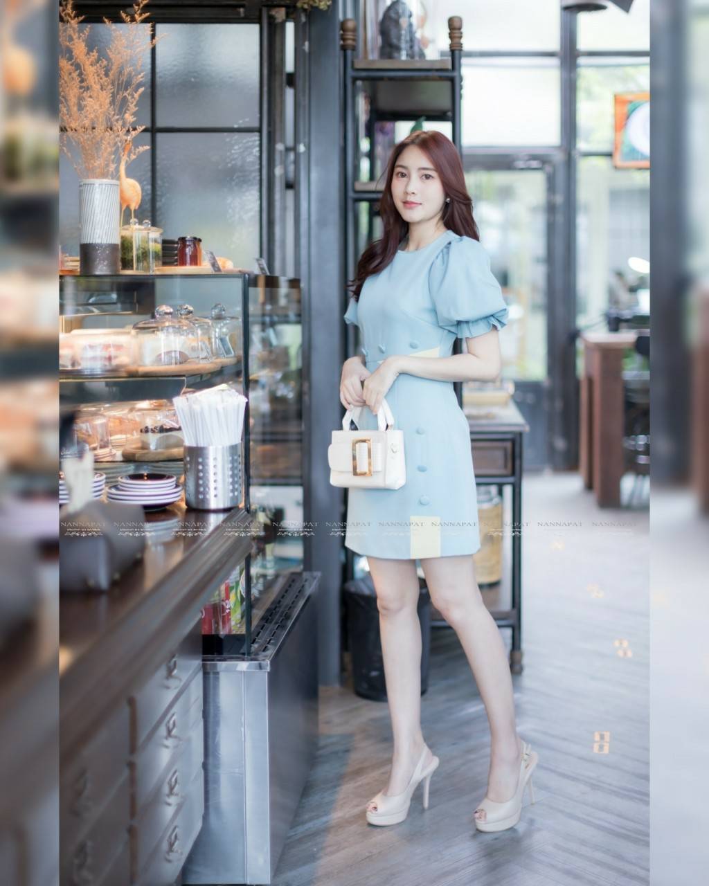 เดรสซิปหลังแขนตุ๊กตาพอง