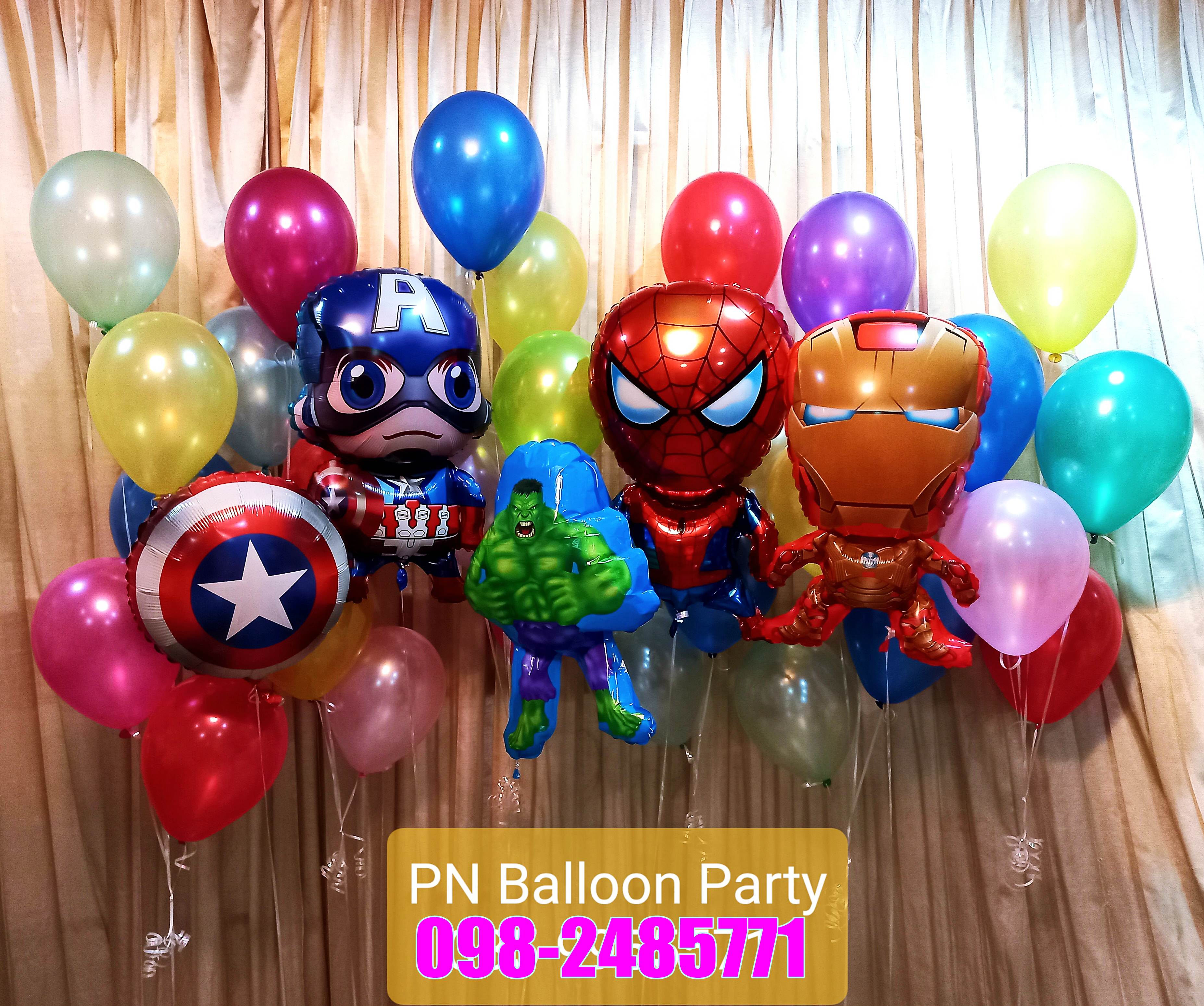 รีวิว ช่อลูกโป่งซุปเปอร์ฮีโร่ สไปเดอร์แมน ไอออนแมน กัปตันอเมริกา spiderman balloons marvel advenger