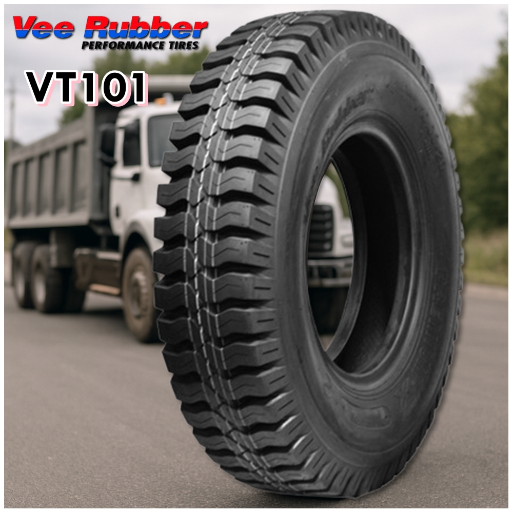 ยางรถบรรทุก ชนิดผ้าใบ ขนาด 6.50-14 ,7.00-15 ,7.50-15 ,7.00-16 ,7.50-16 ,8.25-16 ,8.25-20 ,9.00-20 ,10.00-20 รุ่น VT101 (ลายบั้ง) ยี่ห้อ VEERUBBER