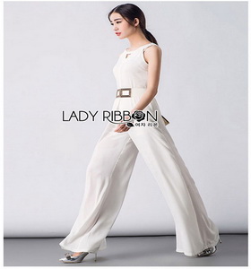 Julia Smart Chic Cut-Out Lady Ribbon Jumpsuit