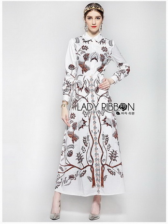 🎀 Lady Ribbon's Made 🎀 Lady Babara Wild Printed White Shirt Dress