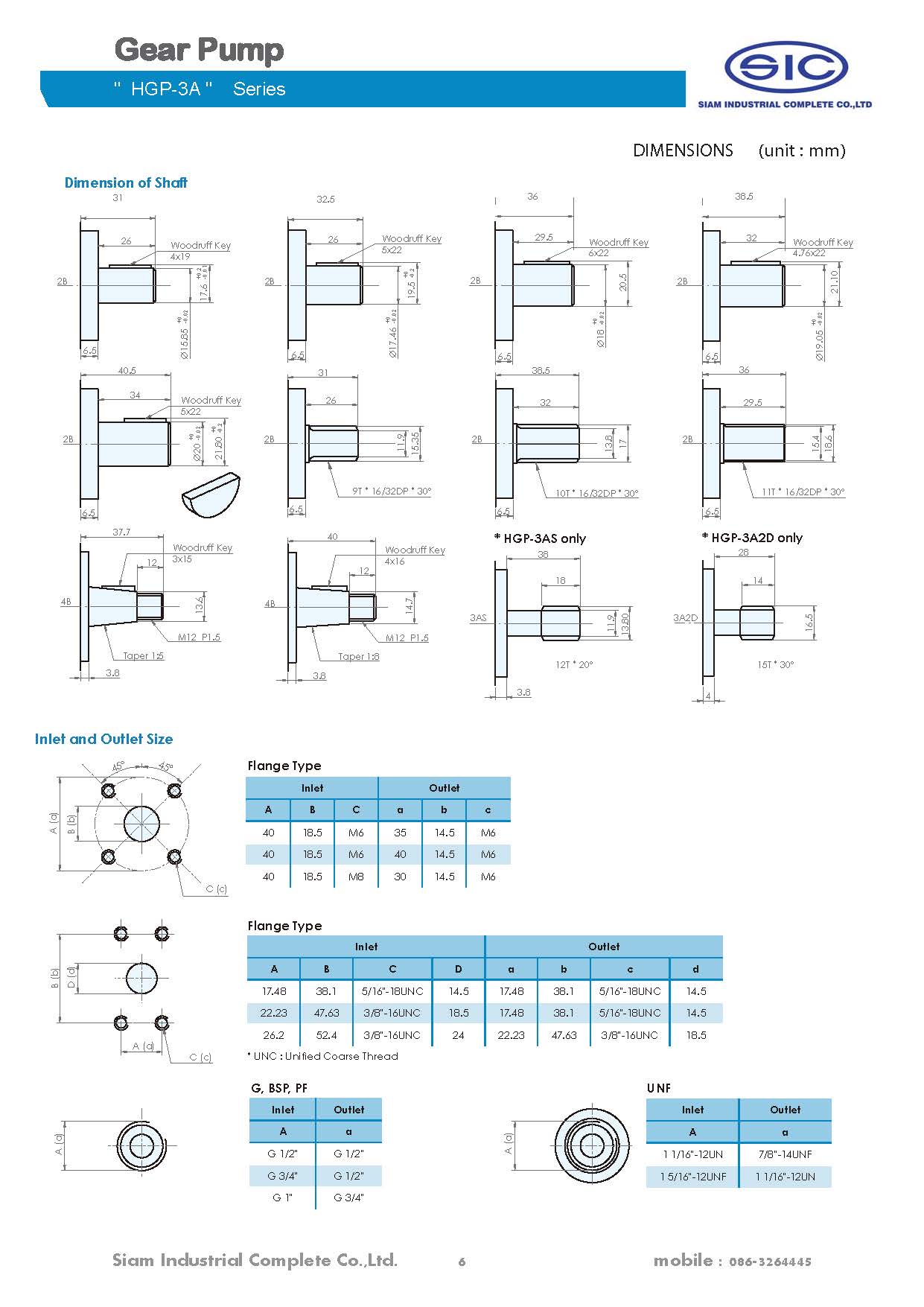 HGP-3A-F4,6,8,11,14,17,19,23,33-R-X-2B-15.87 : Gear Pump JUNTAI