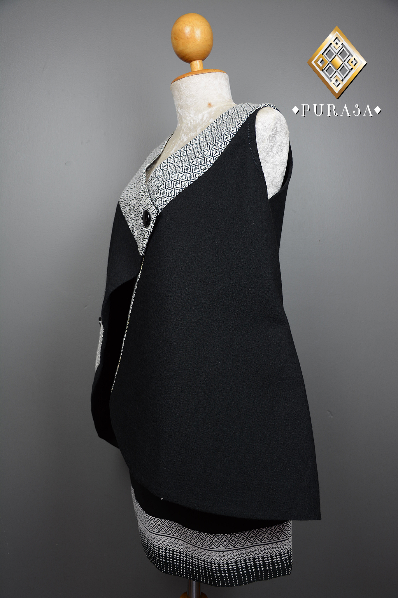 PUK021 กระโปรงผ้าฝ้ายแต่งจก