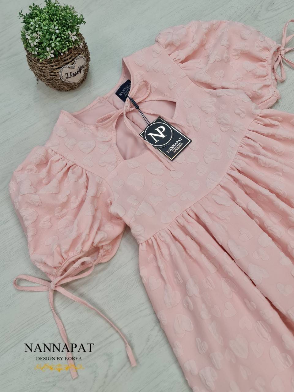 Dress น่ารักซิปหลังแขนพอง