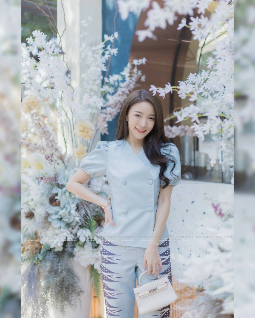 เสื้อกระดุมหน้าแขนตุ๊กตา