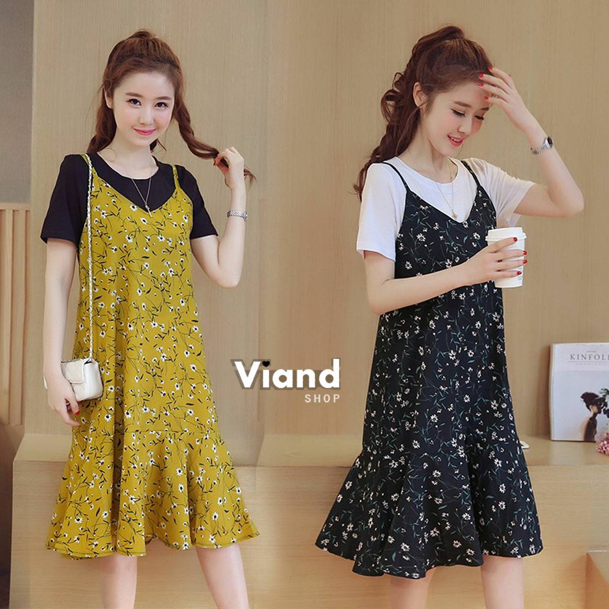 เสื้อแขนสั้นตัวในผ้าคัตตัลทรงใส่สบายเดรสสายเดี่ยว