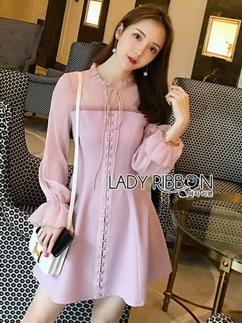Pink Chiffon Dress มินิเดรสผ้าชีฟองสีขมพู