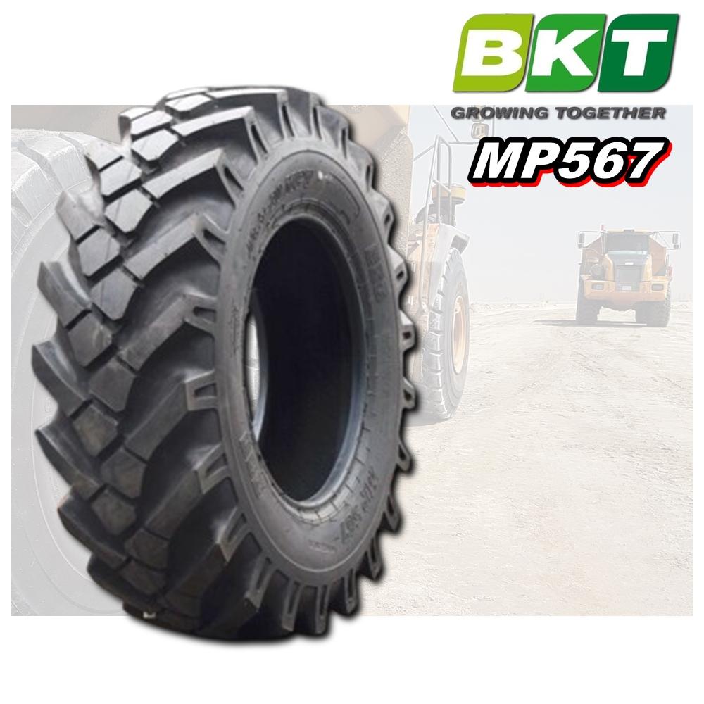 ยางรถอุตสาหกรรม ยางรถตัก รถเกรด ขนาด 12.5-20 รุ่น MP567 ชนิด TL 12PR ยี่ห้อ BKT