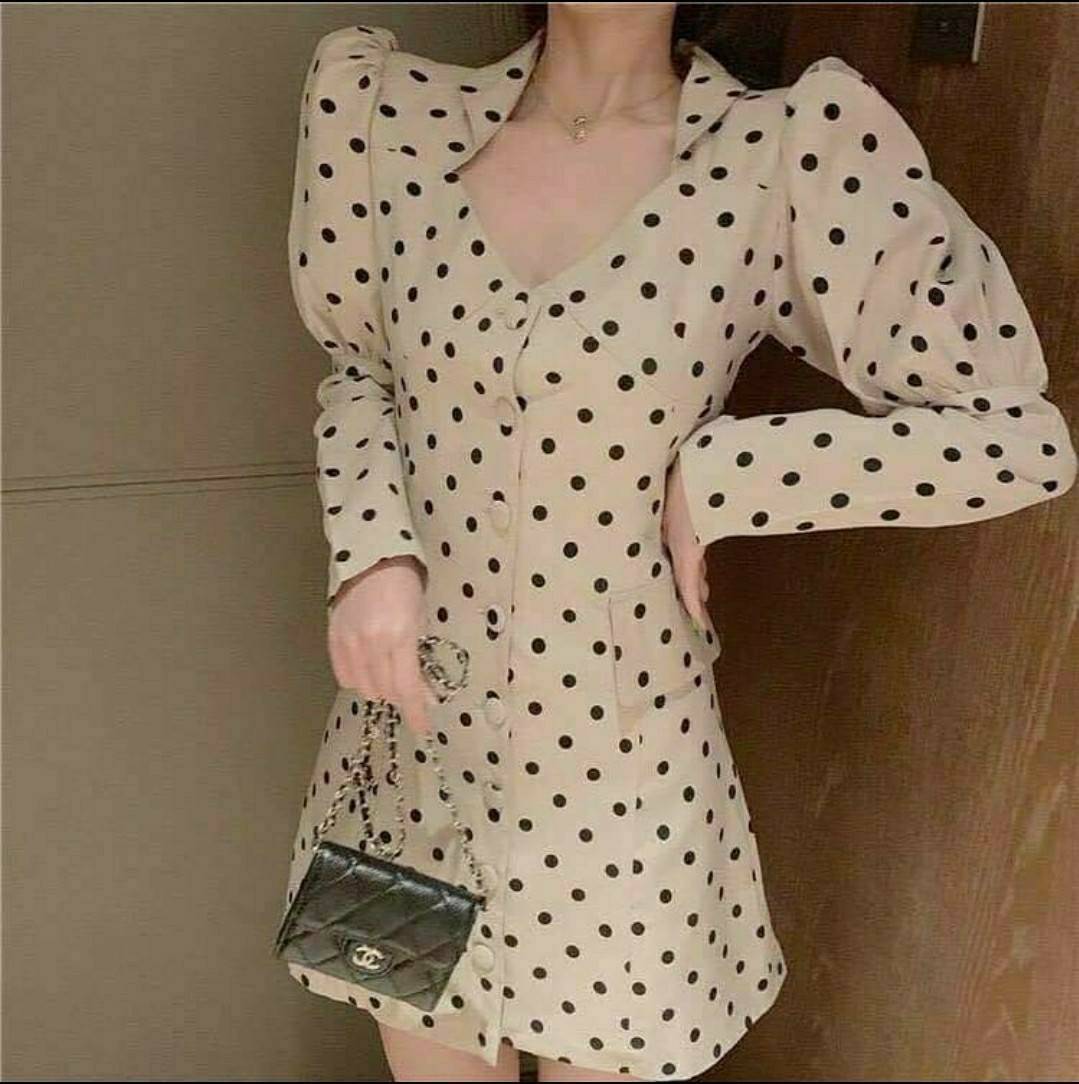 เดรสงานกระดุมหน้า ช่วงแขนมีซิป