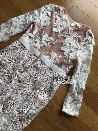 Lady Gabriella Elegant Chic Mixed Lace Dress