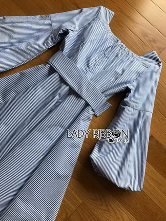 Baby Blue Mini Dress with Ribbon