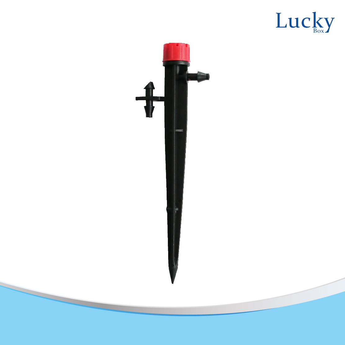 หัวน้ำหยดหมุนปรับได้ หมวกแดง พร้อมขาปัก 13 ซม. (แพ็ค 20 ชิ้น)