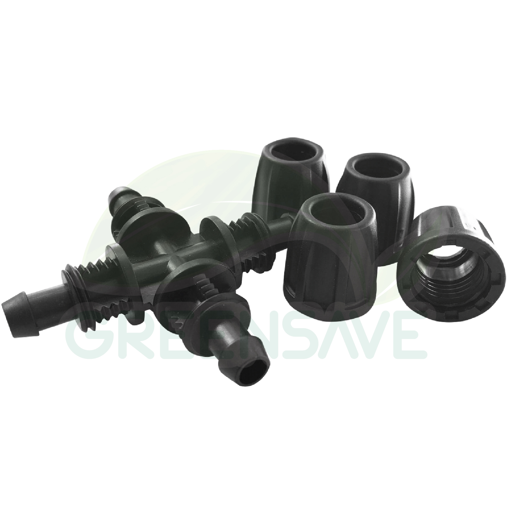 ข้อต่อสายไมโคร พร้อมตัวล็อคสาย 8/12 mm สี่ทาง (แพ็ค 20 ชิ้น)