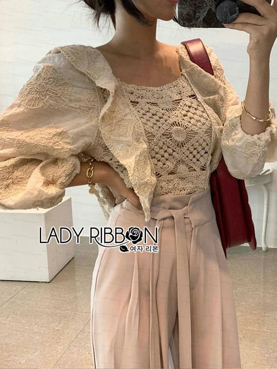 เสื้อถักโครเช ZARA ซาร่า สีครีม