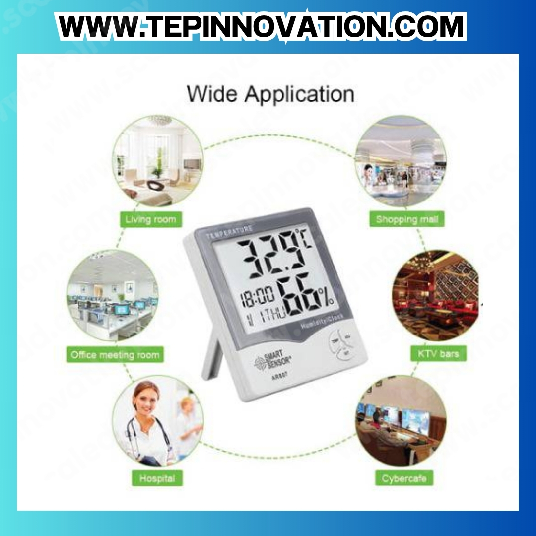 เครื่องวัดอุณหภูมิและความชื้นแบบอินฟราเรด 50 ถึง 380 องศาเซลเซียส เทอร์โมมิเตอร์วัดแบบไม่สัมผัส เครื่องวัดอุณหภูมิและความชื้นแบบไม่ต้องสัมผัสกับชิ้นงาน Temperature&Humidity Meter รุ่น AR807 เครื่องวัดอุณหภูมิแบบไม่สัมผัส (อินฟราเรด) เครื่องมือวัดความชื้น