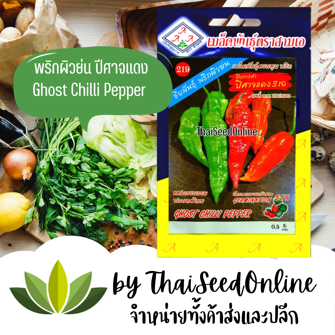 3A 3A เมล็ดพันธุ์ พริกเผ็ดมาก พริกผิวย่น โกสท์เป็ปเปอร์ ตราสามเอ (3A）GHOST PEPPER
