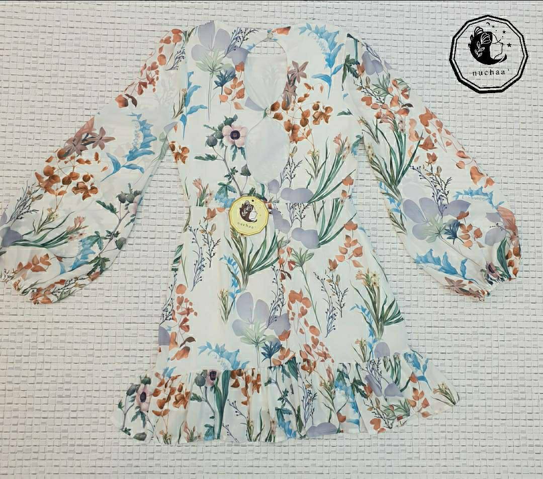 เดรสผ้าปริ้นลายดอก