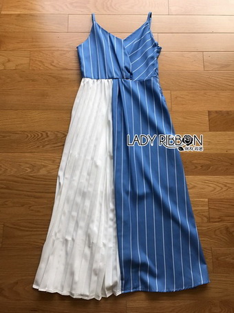 Two-Tone Striped Twisted Lady Ribbon Dress