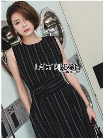 Lady Ribbon Sleeveless Dress เดรสแขนกุดมินิมัล