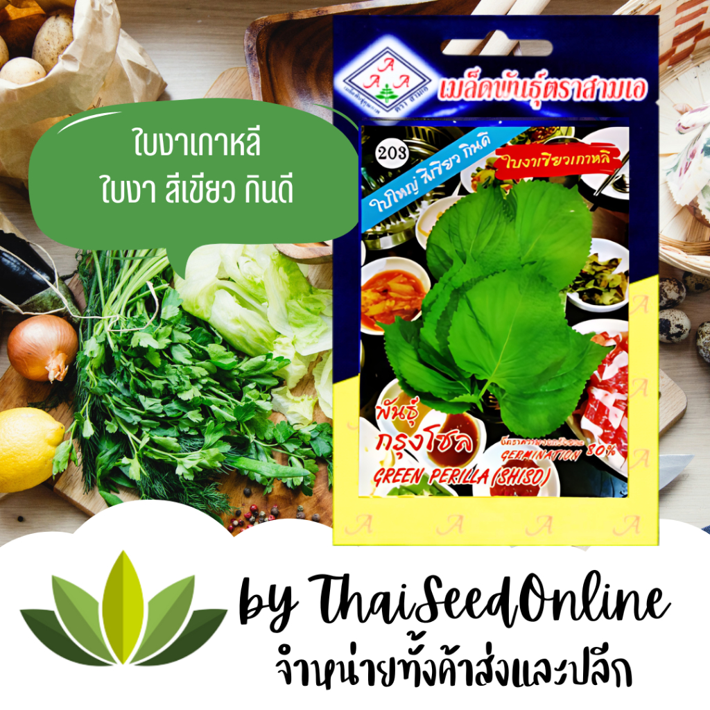 3A(สามเอ) 3A(สามเอ 3A) ใบงาเกาหลี ตราสามเอ Green Perilla