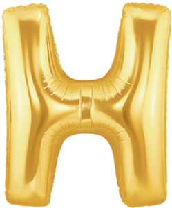 ลูกโป่งตัวอักษร H ขนาด 40 นิ้ว สีทอง Alphabet Letter Foil Balloon Gold Color