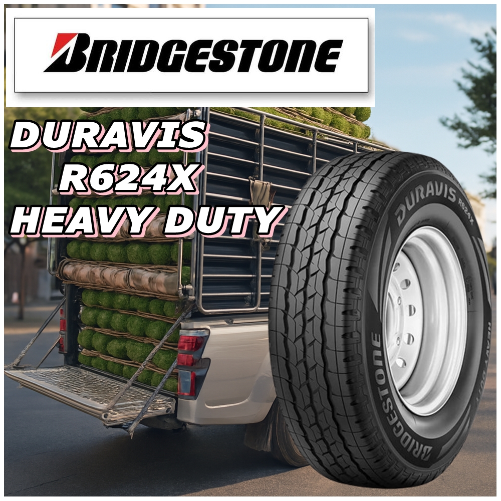 ยางรถยนต์ ขนาด 225/75R14 รุ่น R624X Heavy Duty (รุ่นใหม่) ยี่ห้อ BRIDGESTONE (แถมจุ๊บลม)