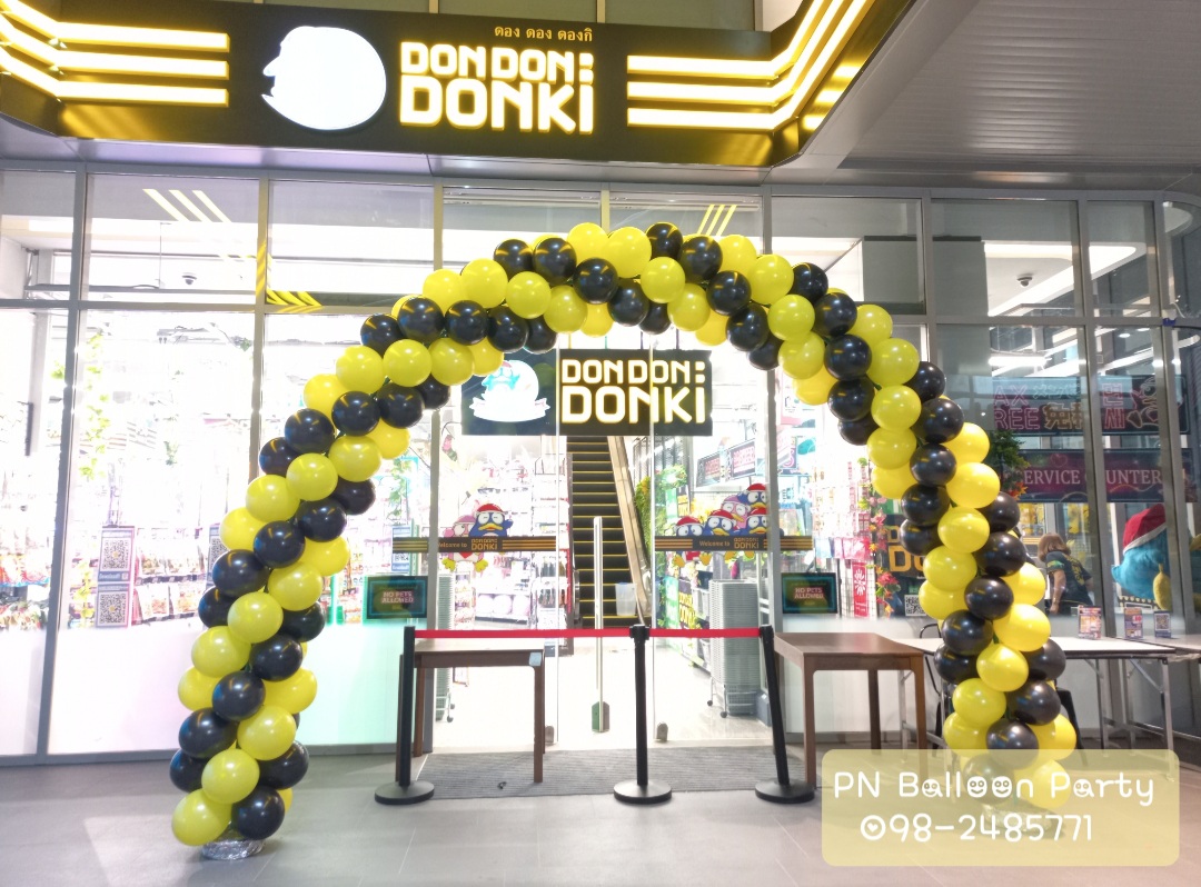 ซุ้มโค้งลูกโป่งลายเกลียว งานเปิดร้าน Balloons colum