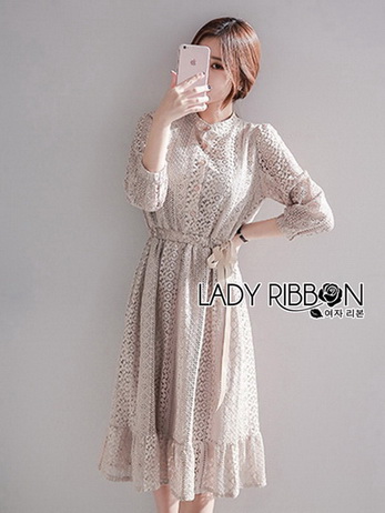 Gracious Gray Lace Midi Dress