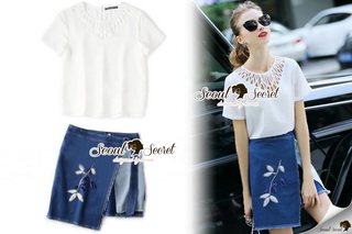 SS17220816 Seoul Secret Say's .... Khitty Colar V Blouse Set
