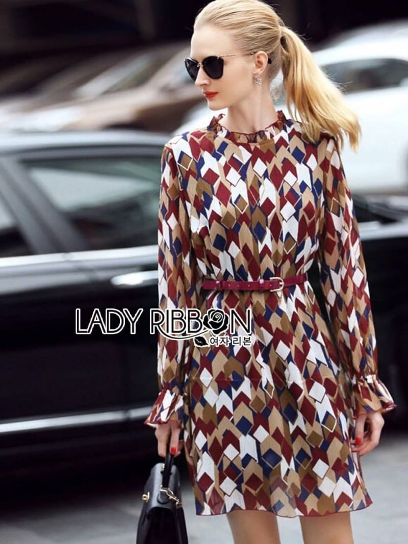 Chiffon Dress เดรสผ้าชีฟองพิมพ์ลายกราฟฟิก
