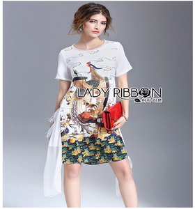 Lady Ribbon Polyester and Chiffon Dress