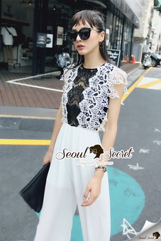 SS18010916 Seoul Secret Say's... Pleaty Layer Chic Jumpsuit Material : ทรงสวยดูไฮด้วยทรงจั้มสูทกางเกงขายาว