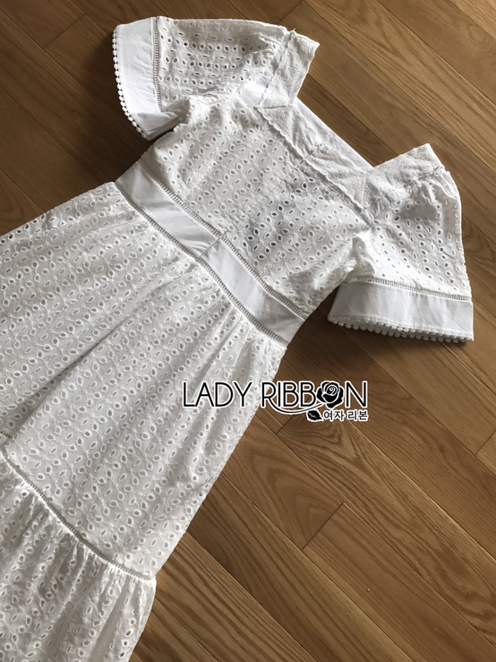 Dress เดรสผ้าคอตตอนปักและฉลุลายสไตล์วินเทจ