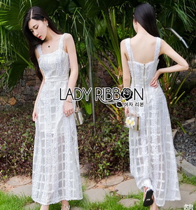 Lady Ribbon Flower Embroidered and Tulle Dress