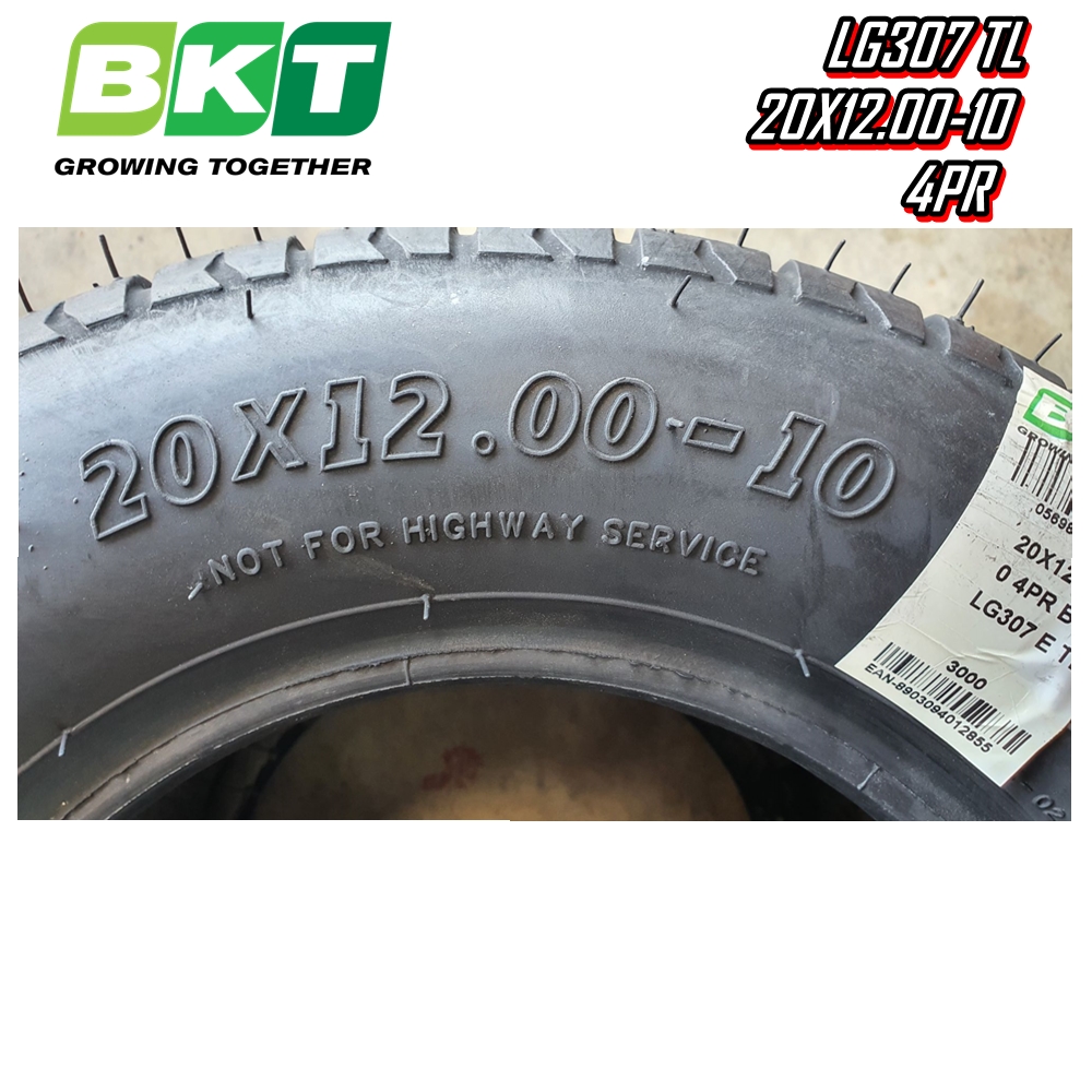 ยางรถตัดหญ้า ขนาด 20x12.00-10 รุ่น LG307 ชนิด TL 4PR ยี่ห้อ BKT