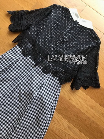 Lace Collared Lady Ribbon Dress