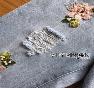 Lady Ribbon T-Shirt and Denim Jeans Set