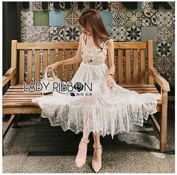 Lady Lauren Cotton with Lace Dress