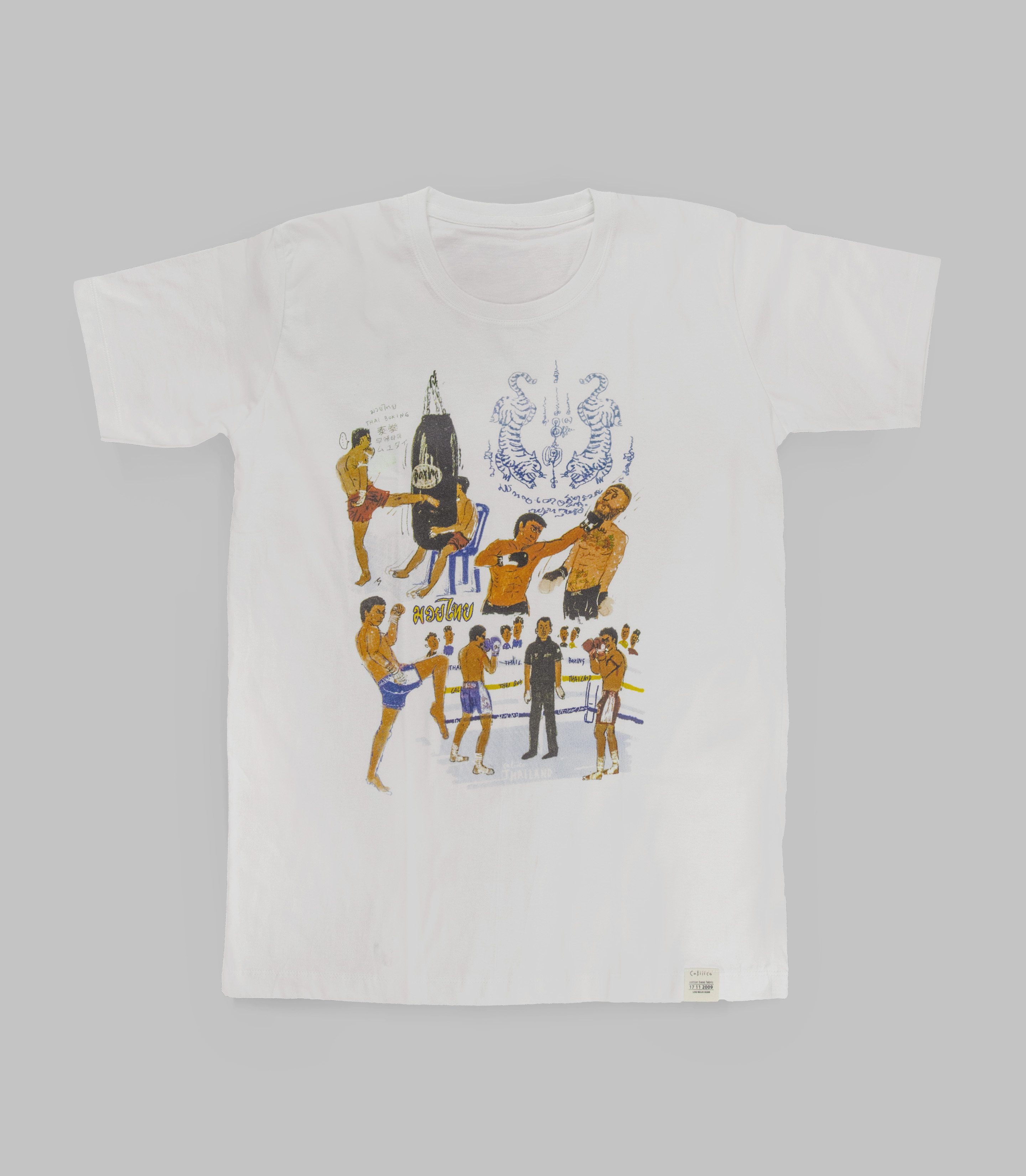 Caliiicoเสื้อยืดลายมวยไทย T shirt Thai boxing camp