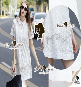 Ivory Cut Off Tail ShirtDress งานเดรสทรงสวยด้วยทรงเดรสเชิ้ตแขนสั้น