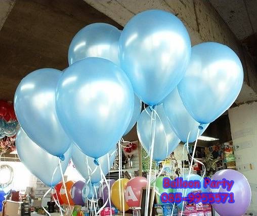 ลูกโป่งสวรรค์ทรงกลมสีมุก สีฟ้า พาสเทล Latex Metalic Color Balloon แพคละ 20 ใบ