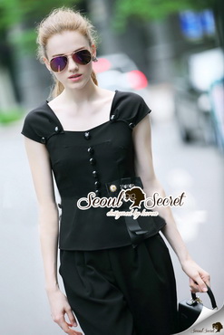 Lady Ribbon Online เสื้อผ้า ออนไลน์ ของแท้ SS16230616 Seoul Secret Say's .... Nite Black Clasper Luxury Set