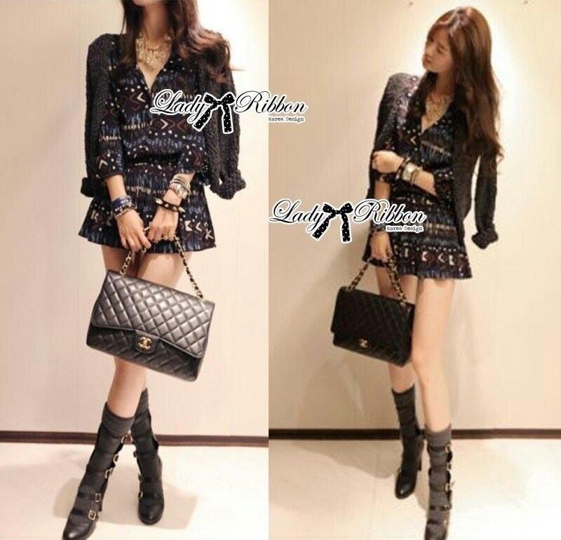 Lady Ribbon-ขายส่ง's Made 🎀 Lady Ashley Trical Chic Set เซ็ตเสื้อเชิ้ตและกระโปรงสั้นลายชนเผ่าสุดชิค รับรองว่าเซ็ตนี้คุ้มมากค่ะเพราะได้ถึงสองตัวด้วยกันขายราคาส่งกันไปเลย