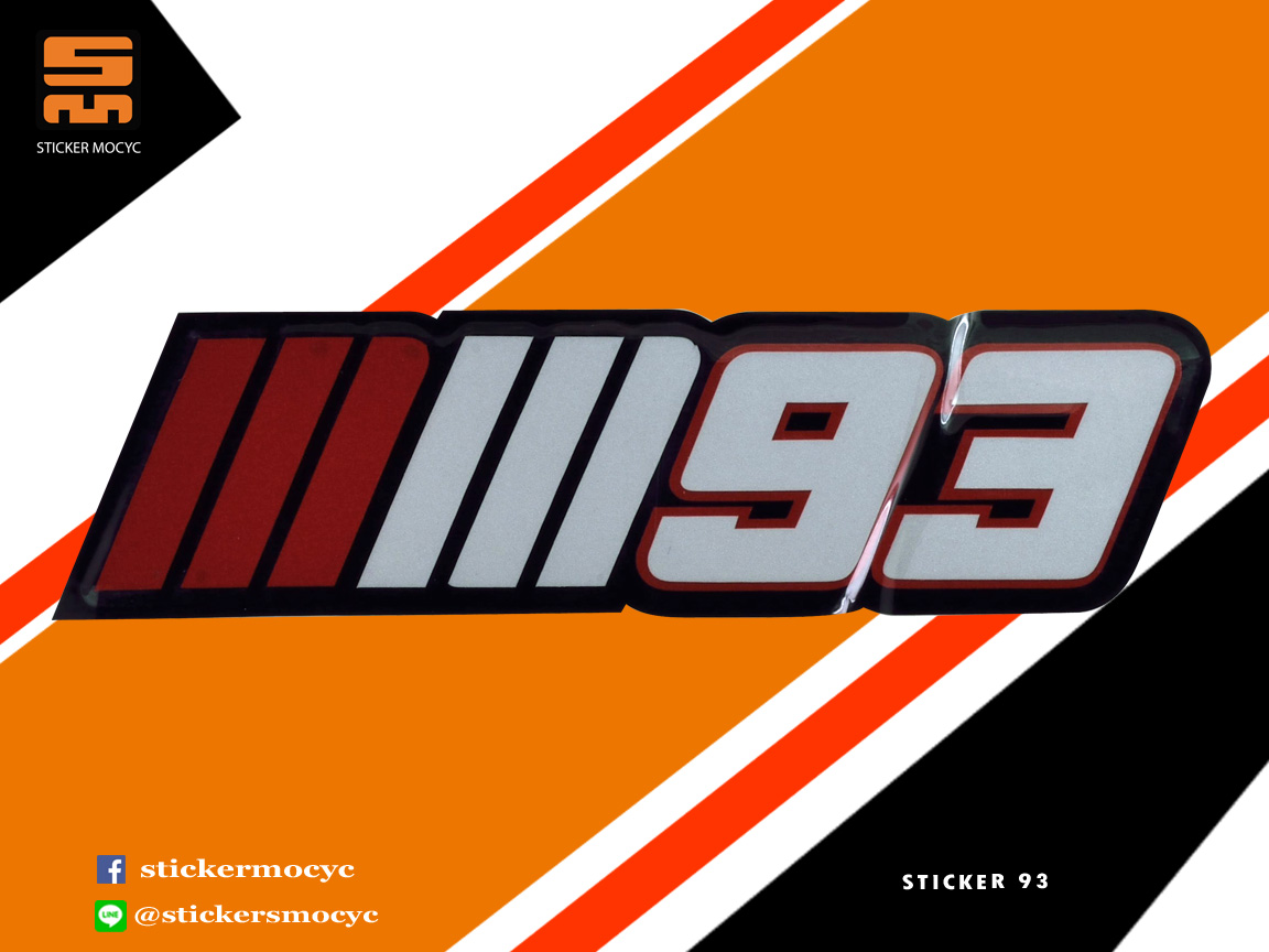 สติ๊กเกอร์ 93 Sticker 93 1 ชิ้น ขนาด 3 x 10 ซม.